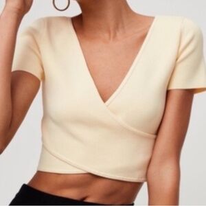 Babaton Sculpt Knit Tank Top Light Yellow Size S Style SPX1-3672-29